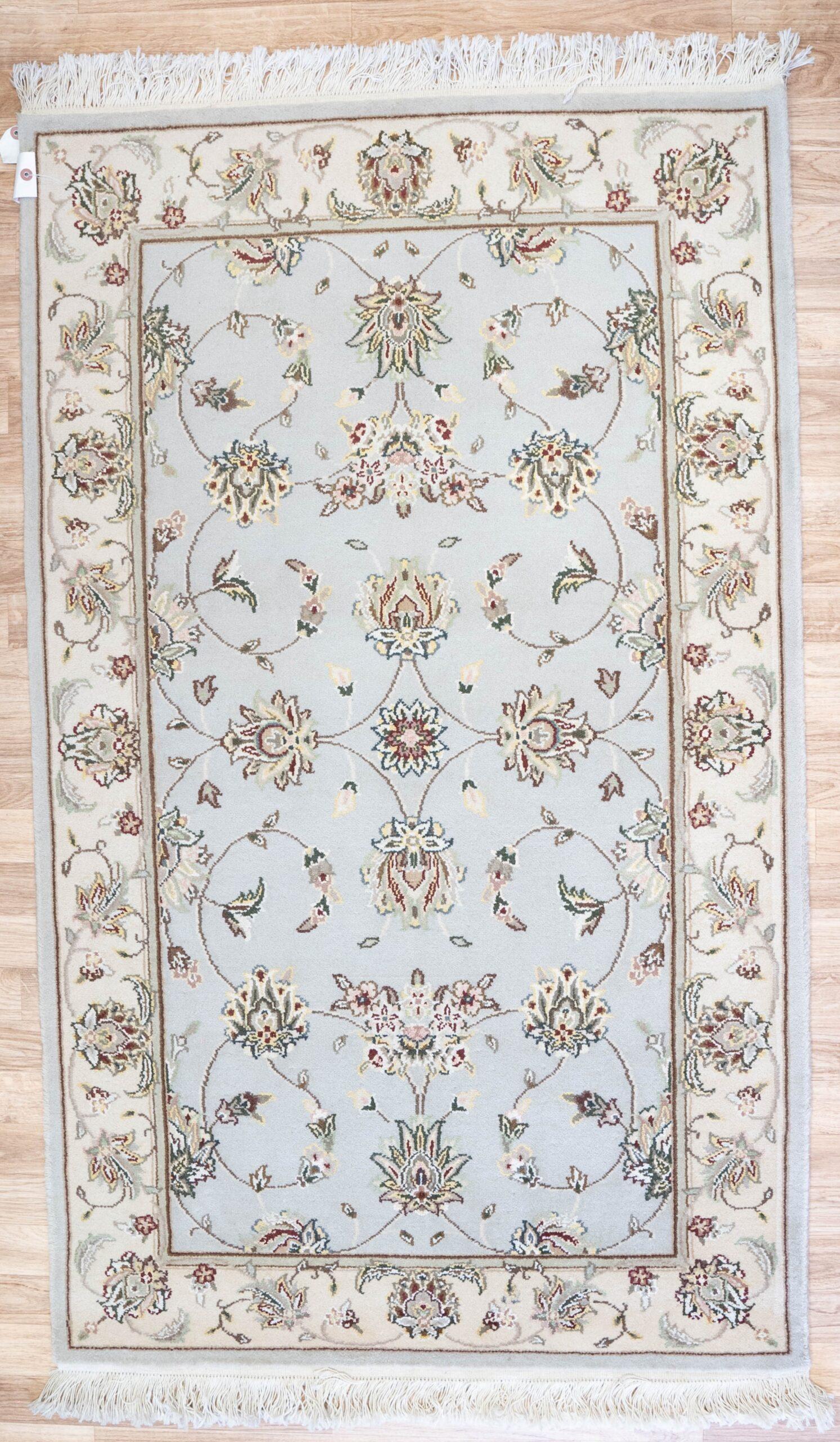 Tabriz Wool Silk rug 3'x5' View 1