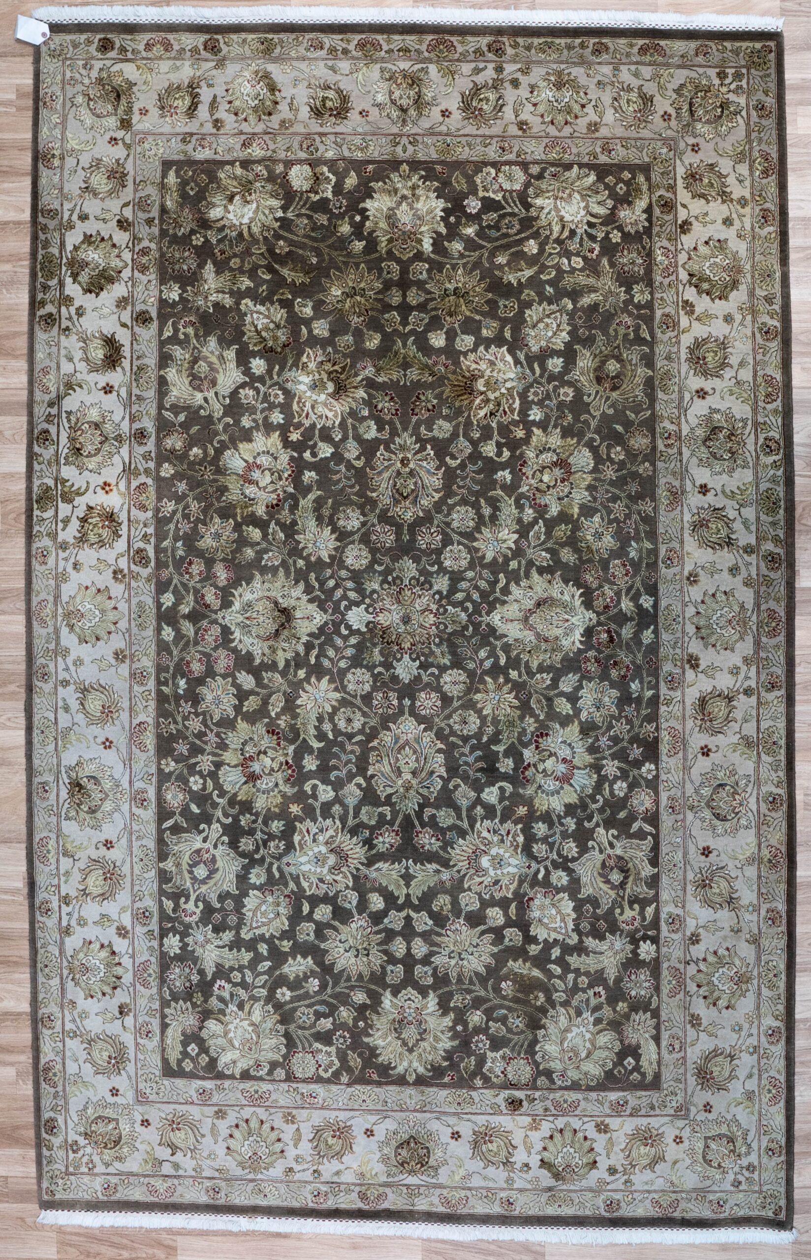 Tabriz Wool Silk Rug 6'x9' View 1