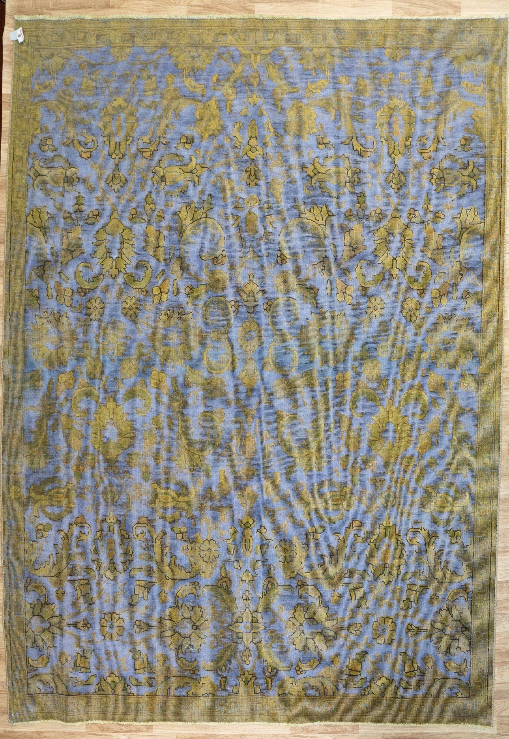 Overdyed Tabriz Wool Rug 7.4'x9'