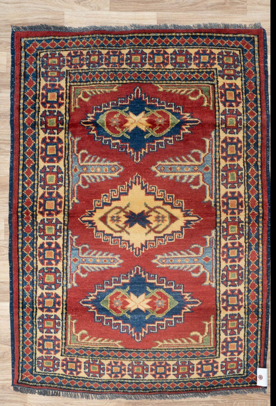 Kazak Wool Rug 2.9x3.1