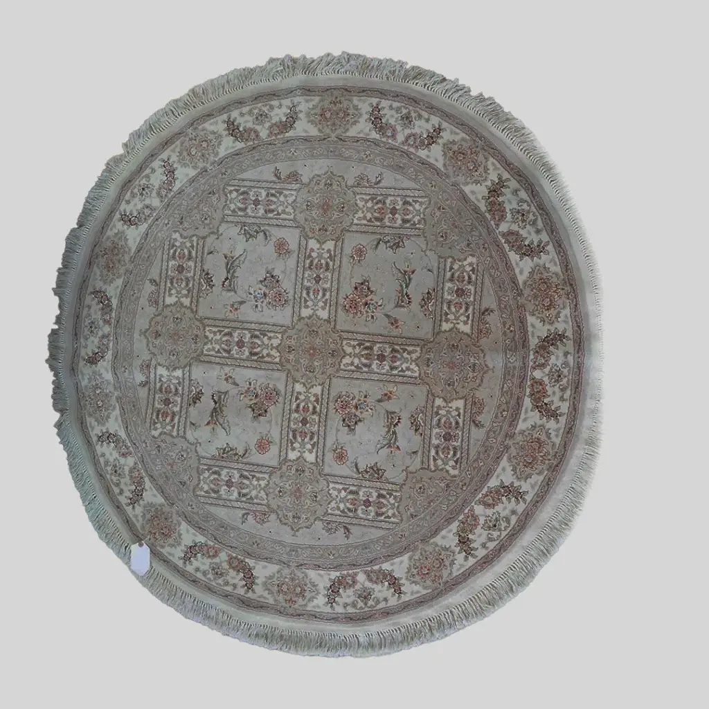 Tabriz Wool Silk Rug 5'x5'