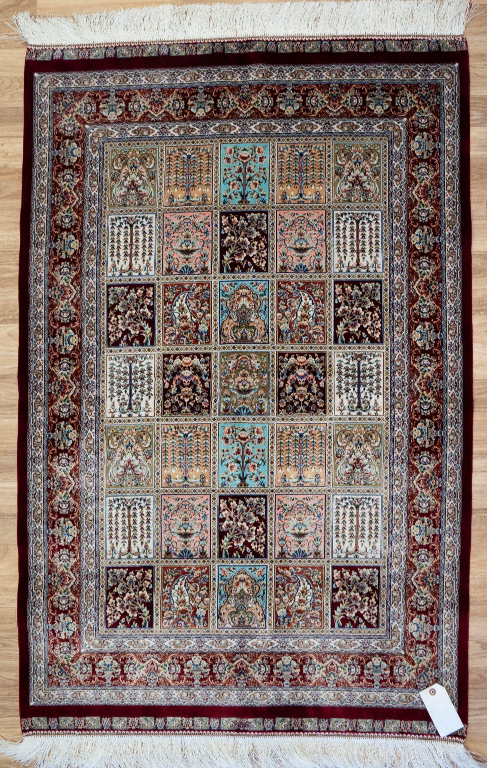 Qum Design Silk rug 3.2'x4.10'