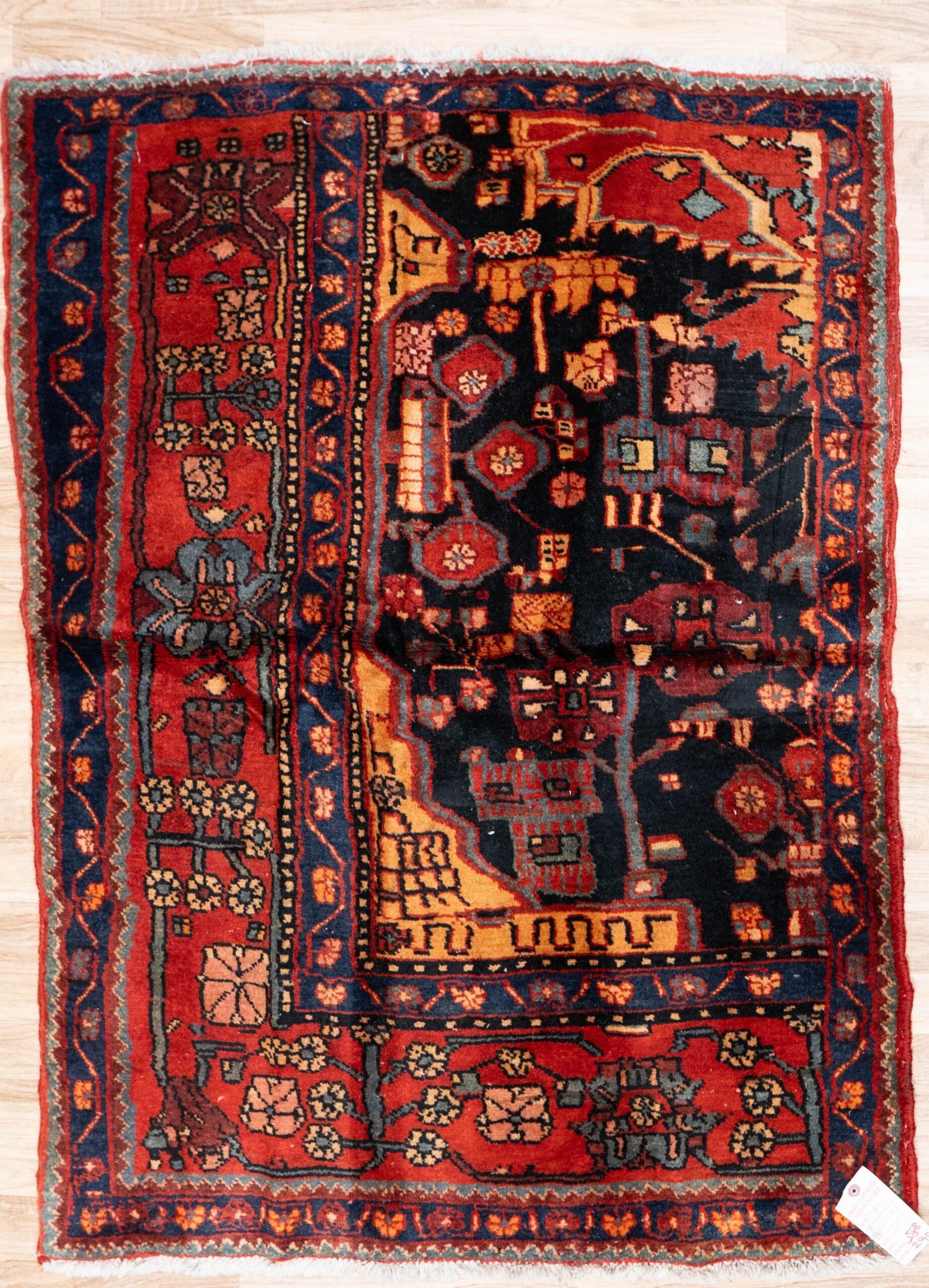 Hamadan Wool Rug 3.0x3.0