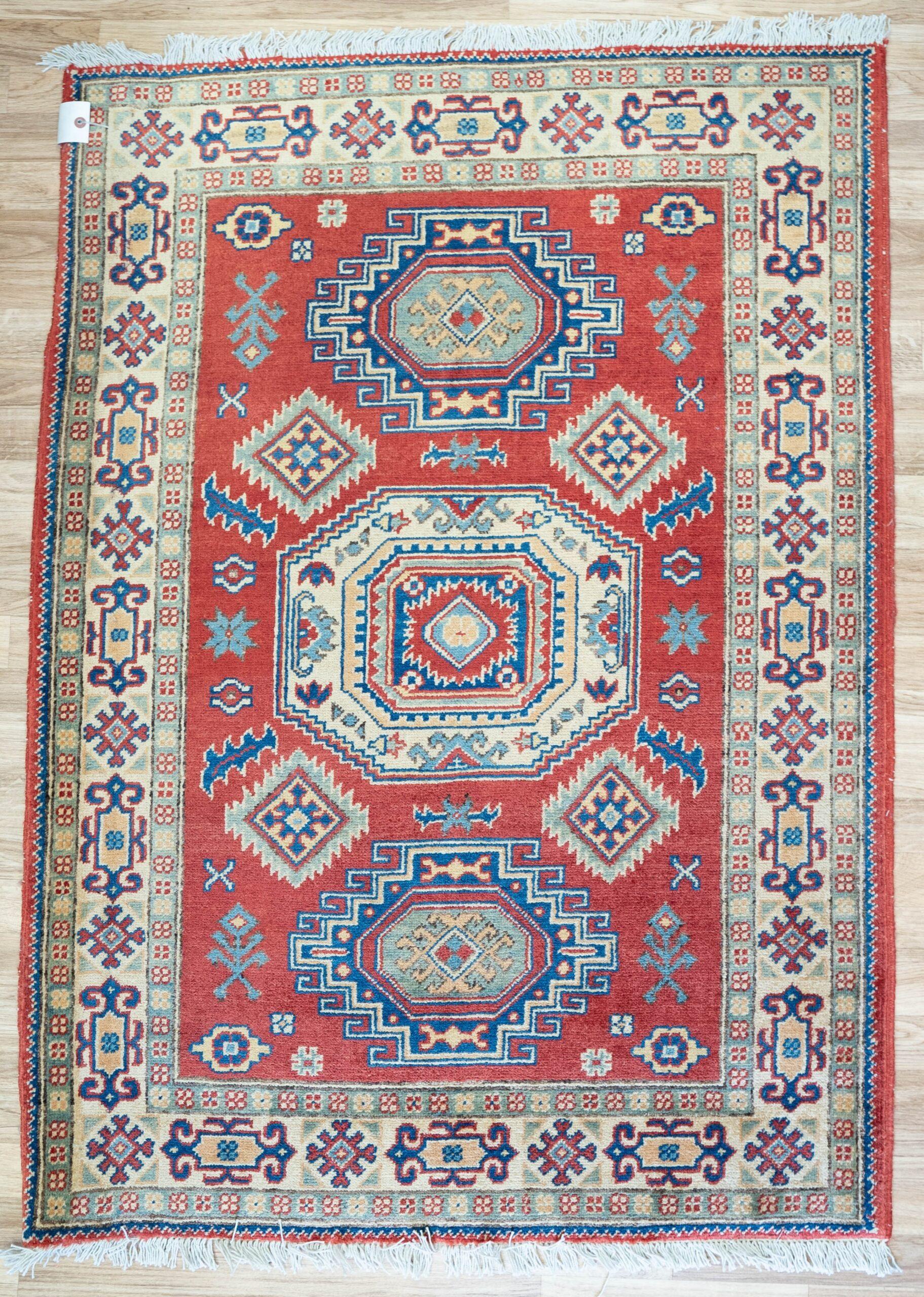 Kazak Wool Rug 3'x3' View 1