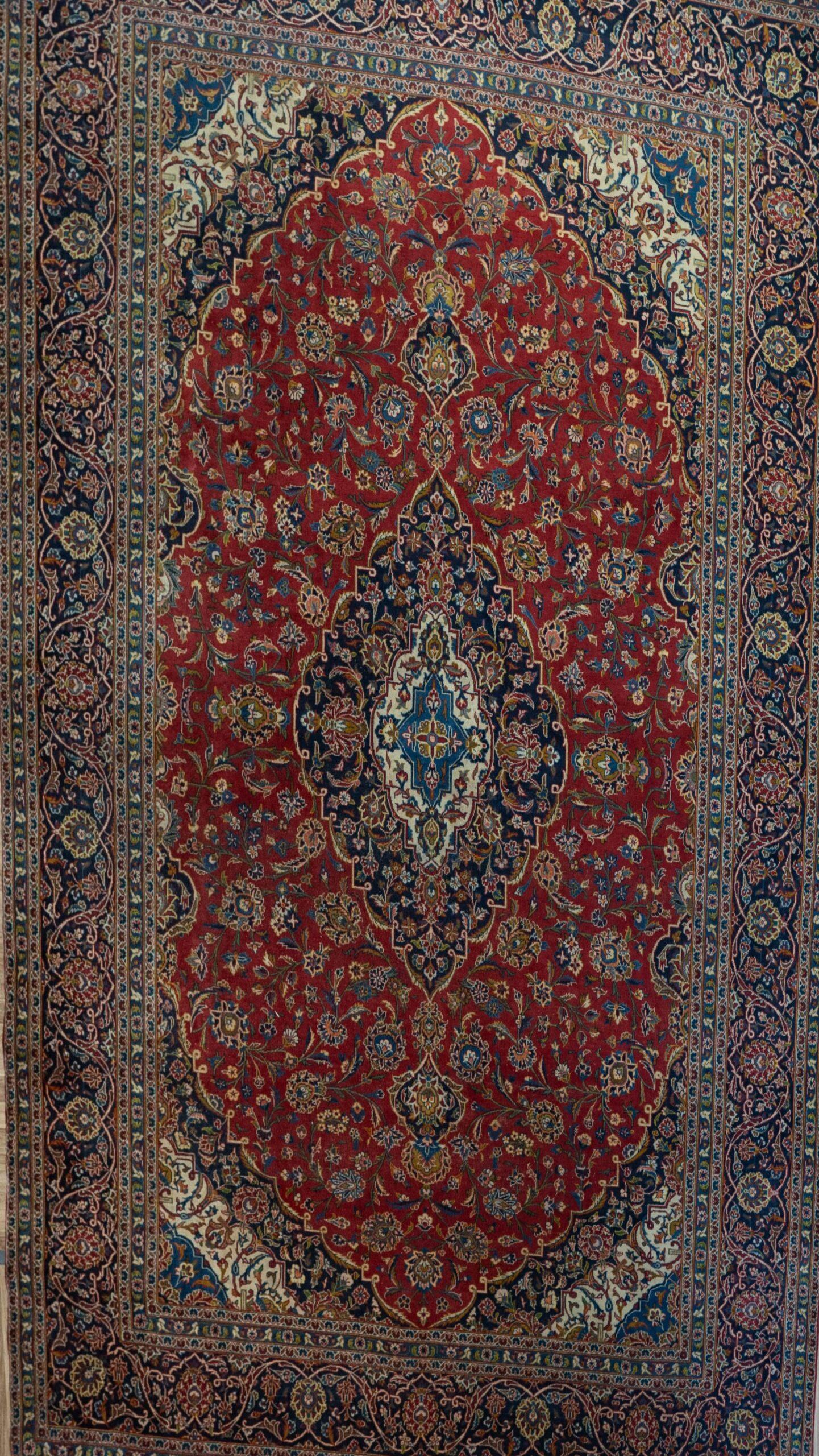 Kashan Wool Silk Rug 9.5'x12.5'