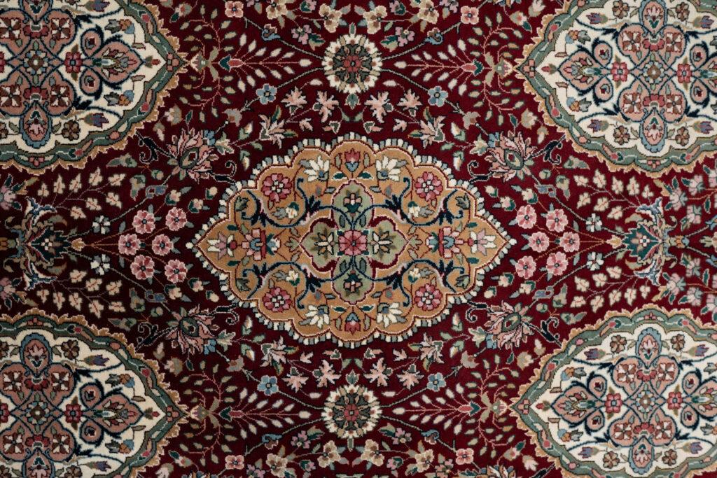 Tabriz Wool Silk Rug 6'x9' View 2