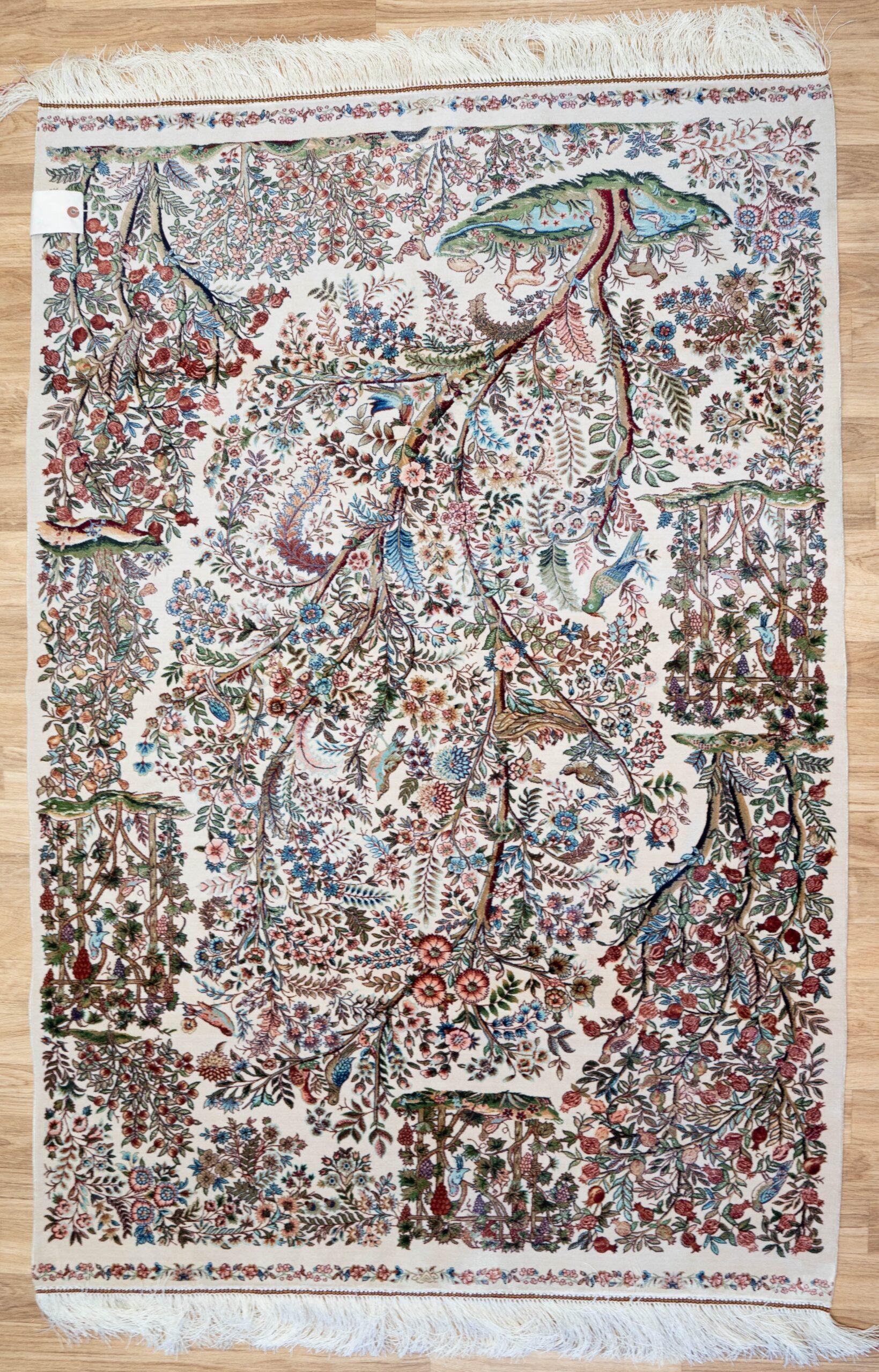 Qum Design Silk Rug 3'x5' View 1