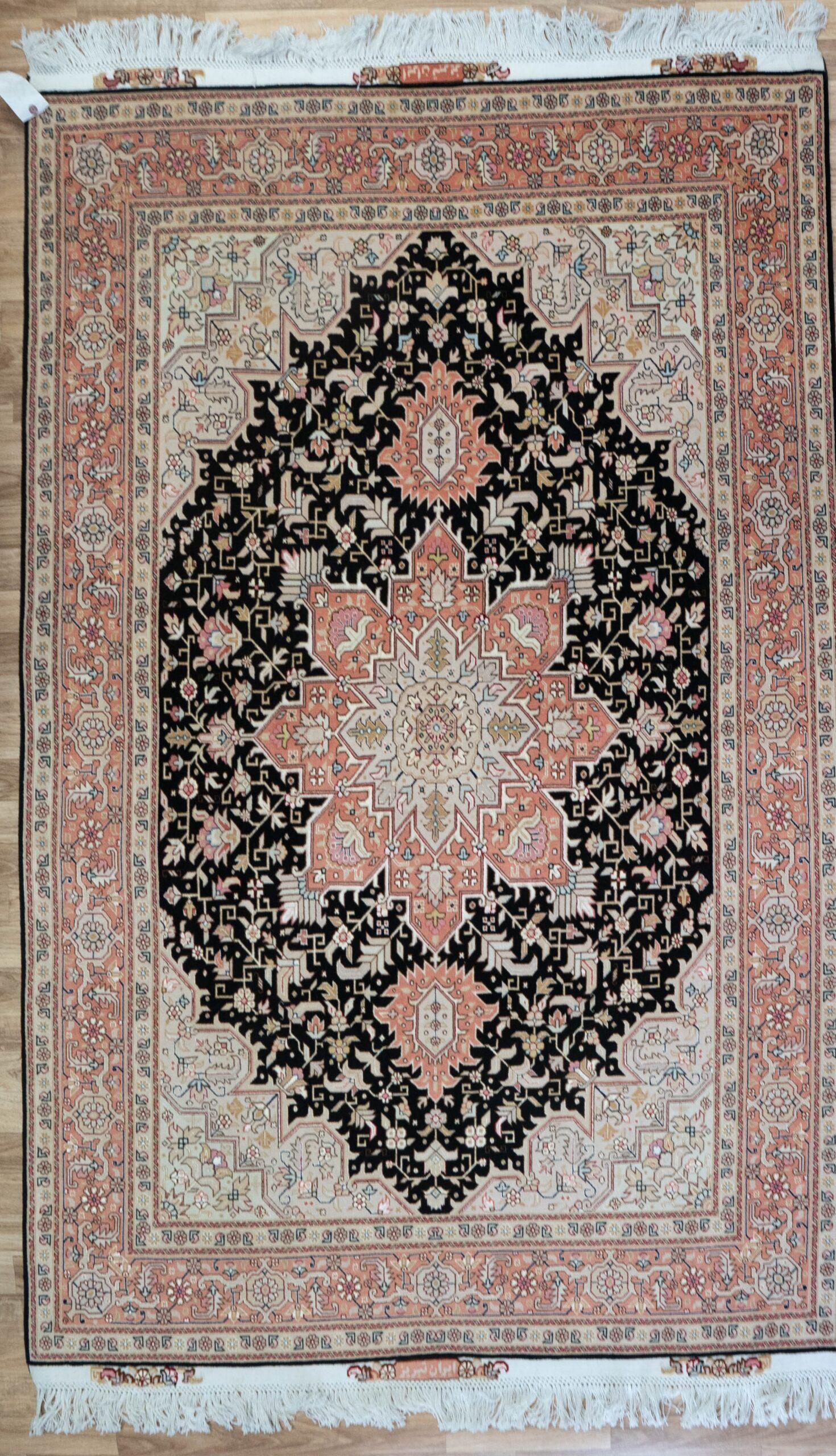 Tabriz Wool Silk Rug 5'x7' View 2