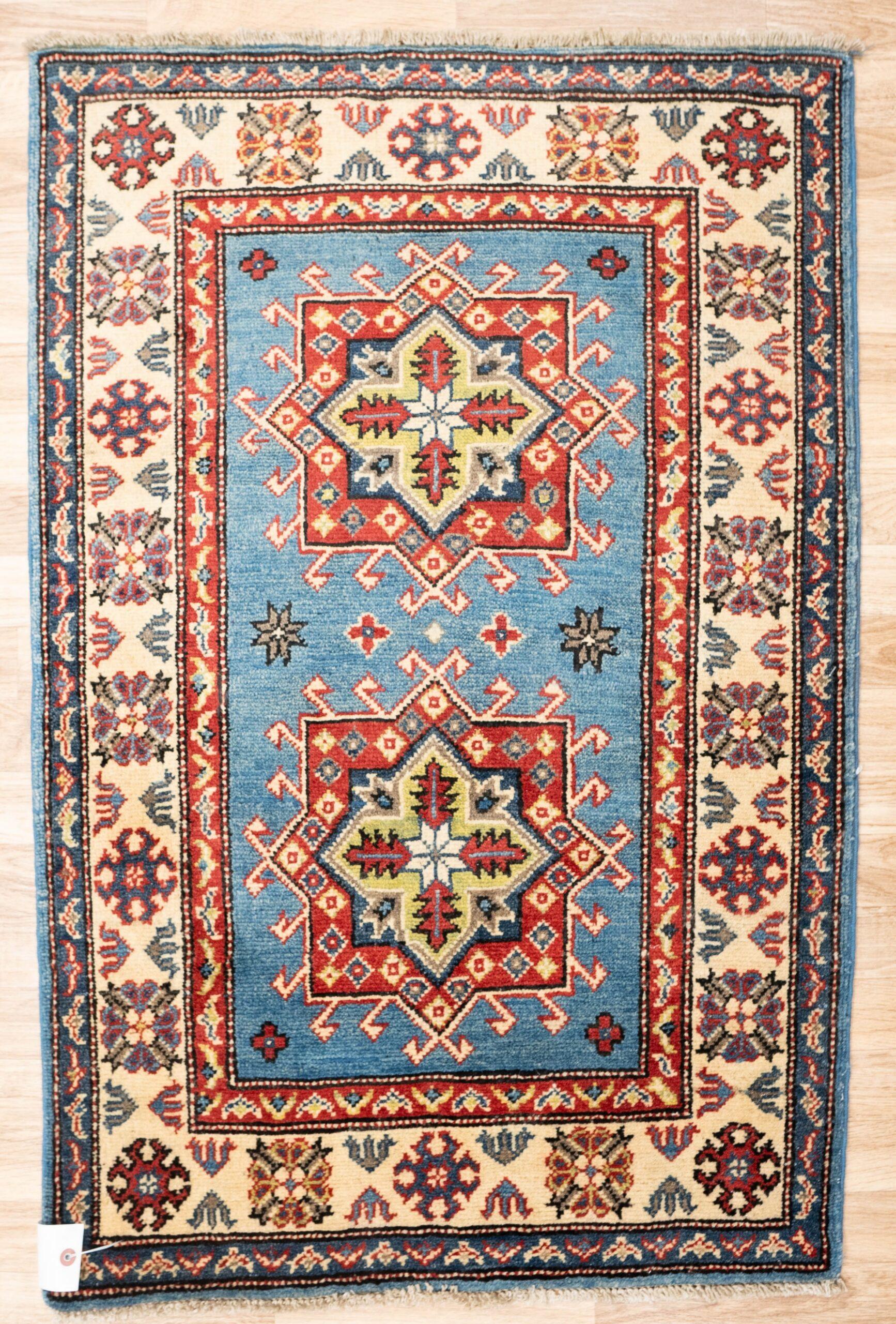 Kazak Wool Rug 3.9x2.6