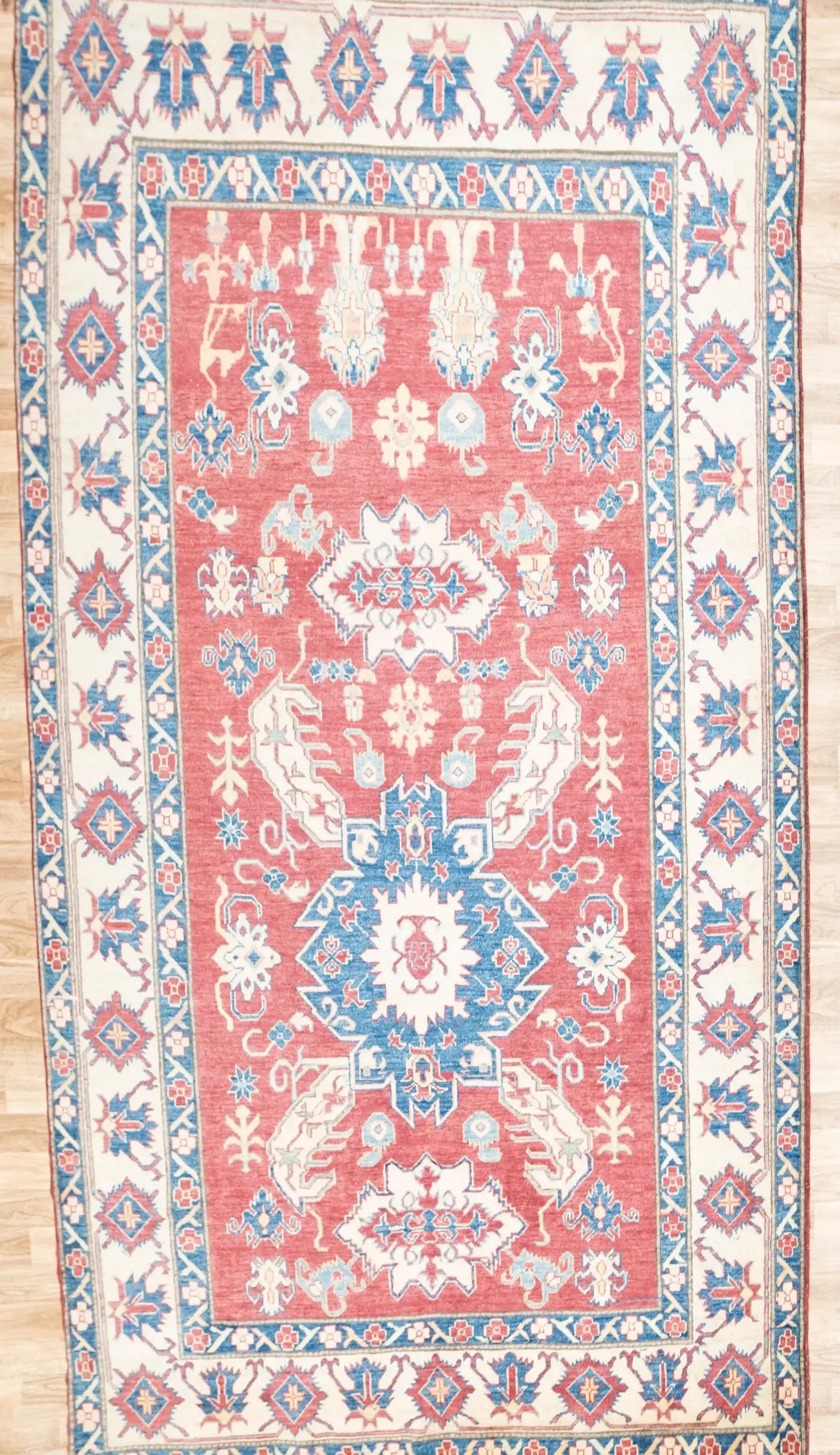 Kazak Wool Rug 5.8 x 6.8' View 2