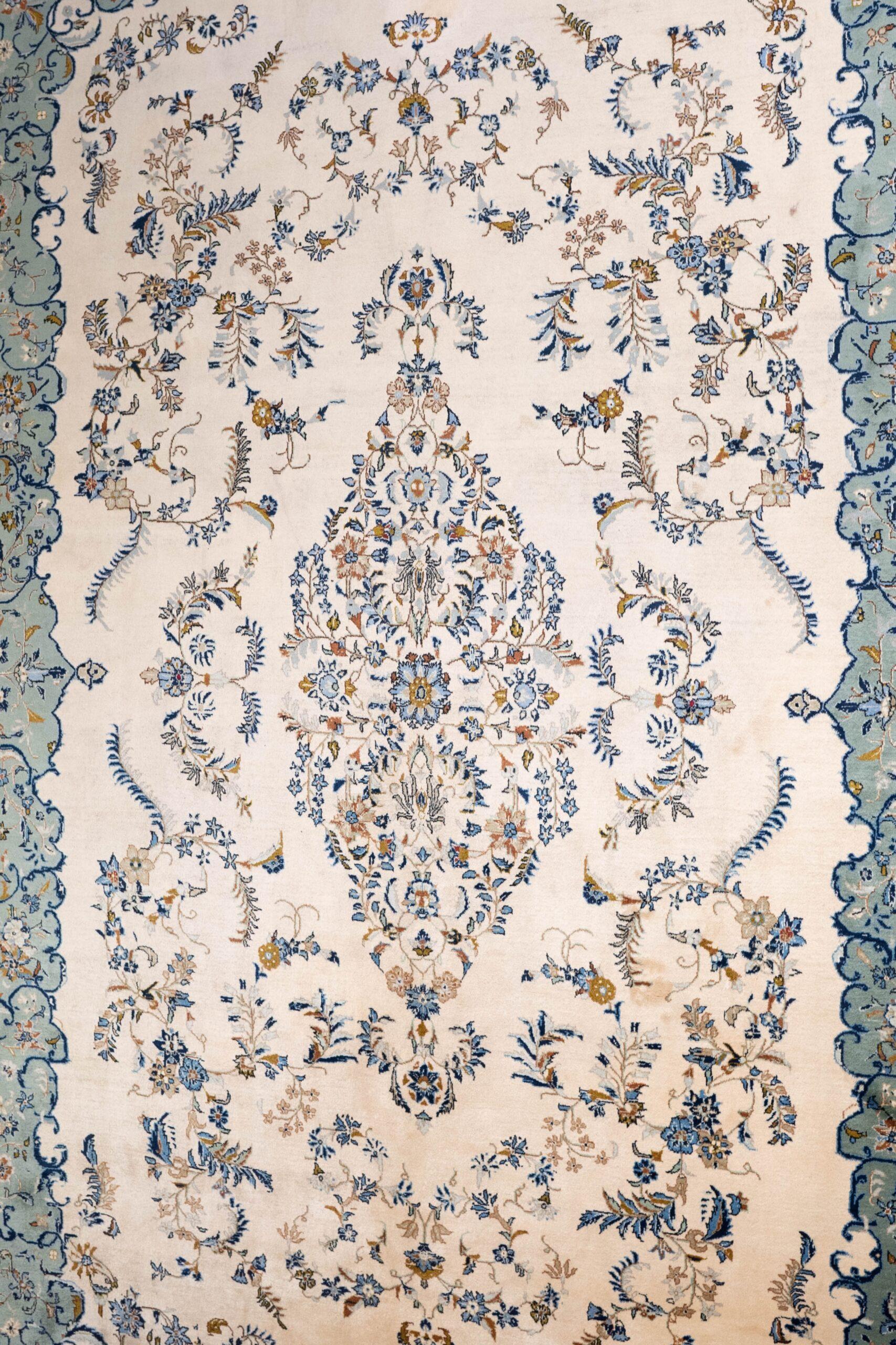 Kashan Wool Rug 13.5x9.6